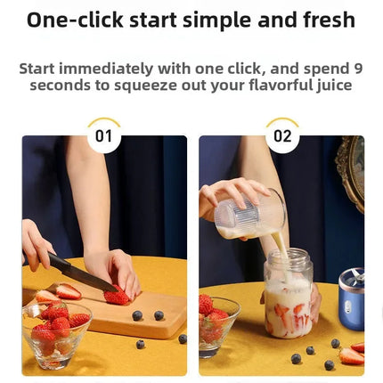 Mini Portable Juicer – USB Rechargeable Fruit Blender