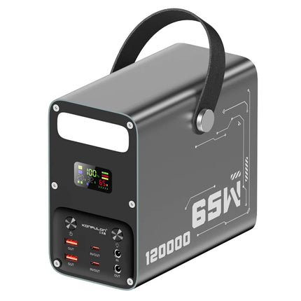 120000mAh LiFePO4 Power Bank 65W PD Portable Power Station