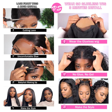Glueless Ombre Deep Wave Wig – 6x4 HD Lace, Human Hair