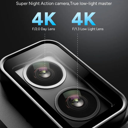 DIBELLAY SJCAM SJ20 4K Dual-Lens Action Camera – Anti-Shake, Waterproof, 5G WiFi, Touch Screen, Motion Detection