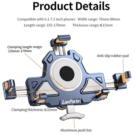 DIBELLAY LanParte – Support Téléphone Vélo & Moto avec Absorbeur de Chocs