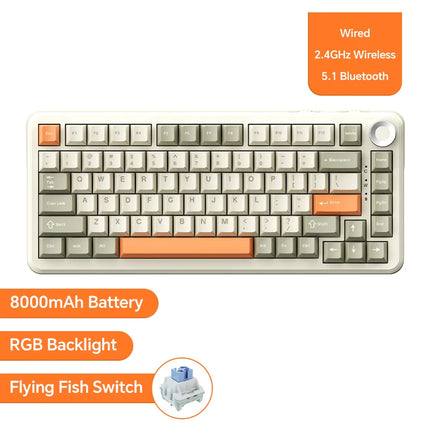 K820Pro Mechanical Gaming Keyboard – Wireless, Hot-Swap & Knob