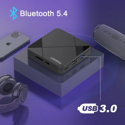 H96 MAX Android 14 TV Box 4K WiFi 6 BT5.4 avec commande vocale
