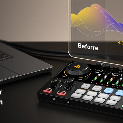 DIBELLAY MaonoCaster AME2 Gen2 Audio Mixer – Dual XLR Inputs, Podcast & Guitar Ready