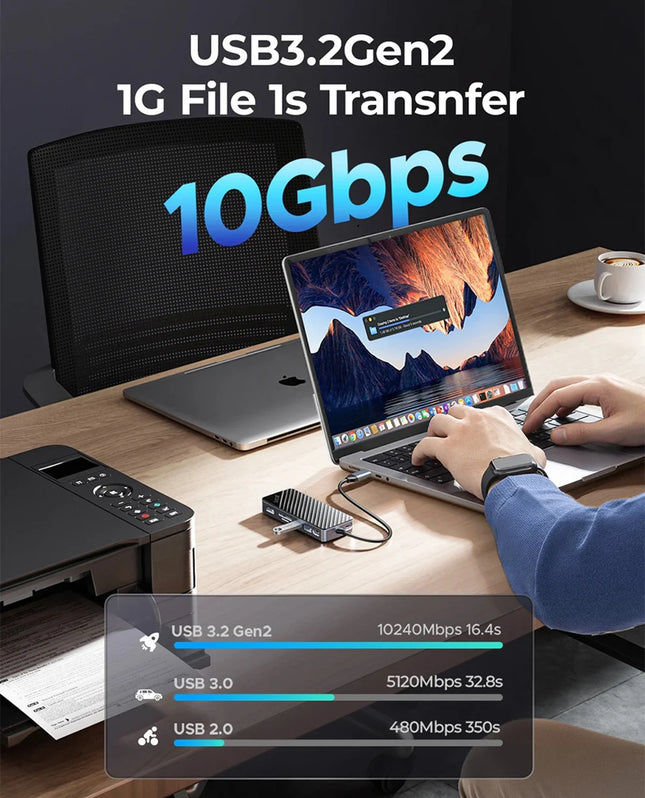 Boîtier SSD ORICO M.2 & Station d’accueil USB-C – 10Gbps, HDMI 4K, PD100W