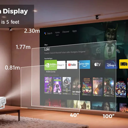 LynCast X3AQ Projector 1080P, 4K Decoding, Android 14, WiFi 6, Auto Focus
