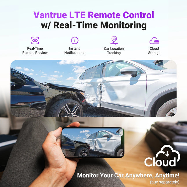 DIBELLAY Vantrue S1 Pro Max 4K Dash Cam – Front STARVIS 2, HDR, Night Vision, 5G WiFi, ADAS, GPS, 24h Parking Mode