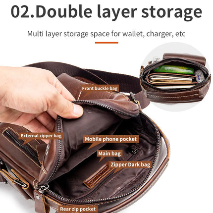 Men's Small Cowhide Single-shoulder Bag genuine leather fashion