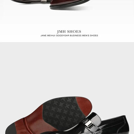 Dress Men's Shoes Premium Leather Glossy Casual Loafers
