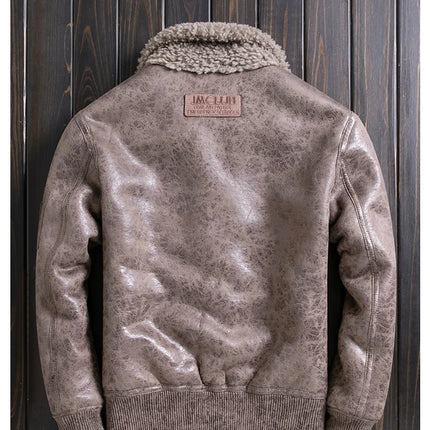 DIBELLAY Men’s Sheep Fleece Fur Jacket