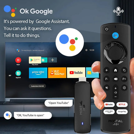 Mortal Q8 – TV Stick Android 14, Wi-Fi 6, BT 5.0, Google Assistant