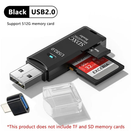 Tutew 2-in-1 USB Card Reader – SD/TF, USB 3.0/2.0