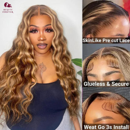 Glueless Body Wave Wig – Honey Blonde 7x5 Lace Front