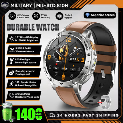 Military Sports Smart Watch with Flashlight