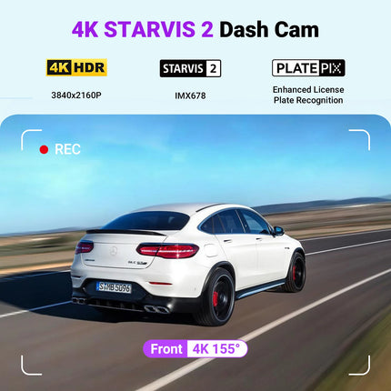 DIBELLAY Vantrue S1 Pro Max 4K Dash Cam – Front STARVIS 2, HDR, Night Vision, 5G WiFi, ADAS, GPS, 24h Parking Mode