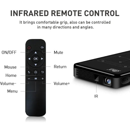 P09-II Portable DLP Mini Pocket Projector Android 9.0 2GB RAM 32GB ROM WIFI5 BT4.2 4K HD Beamer Home Cinema LED Video Projector