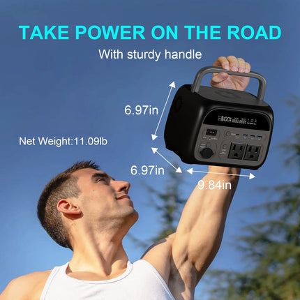 CTOLITY 500W Portable Power Station with AC Output & Solar Charging