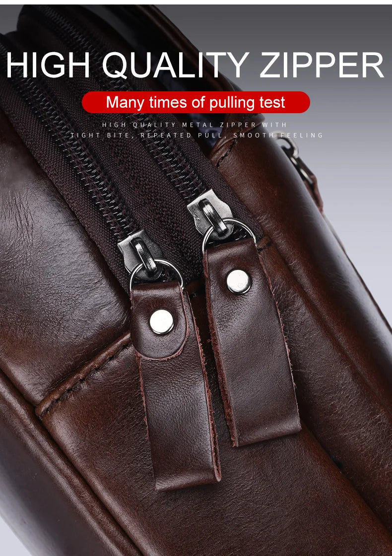 Men's Leather Chest Bag Large Capacity