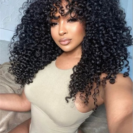 Glueless Finger Coil Wig – Ready to Wear, Human Hair