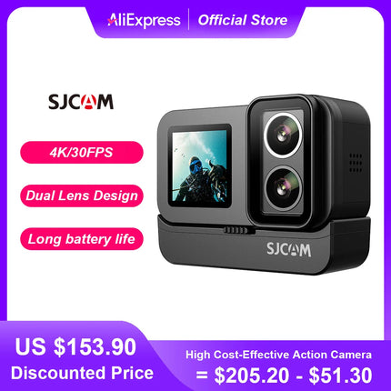 DIBELLAY SJCAM SJ20 4K Dual-Lens Action Camera – Anti-Shake, Waterproof, 5G WiFi, Touch Screen, Motion Detection