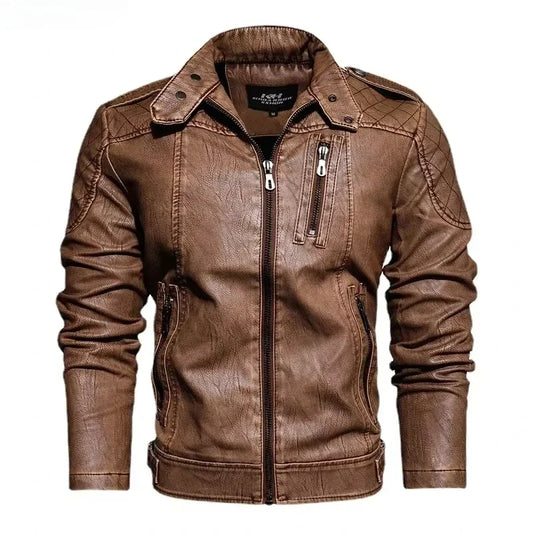 Men's PU Jacket New Spring and Autumn Coat European