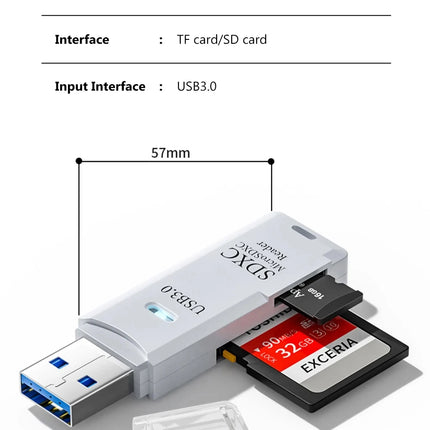 Tutew 2-in-1 USB Card Reader – SD/TF, USB 3.0/2.0