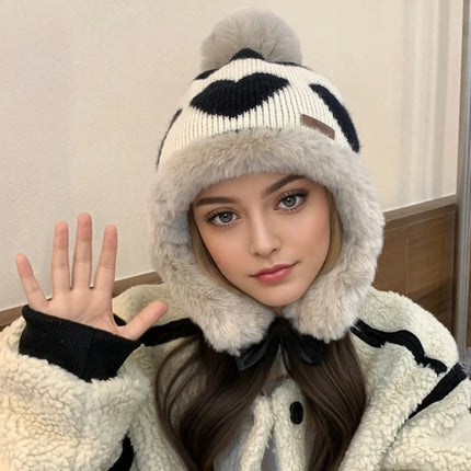 Women’s Heart Pom-Pom Beanie