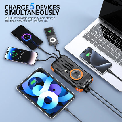 100,000mAh Solar Power Bank with Hand Crank