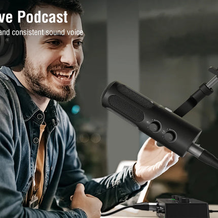 DIBELLAY FIFINE Tank3 USB/XLR Dynamic Microphone – Studio Podcasting, Noise Reduction, Premium Sound