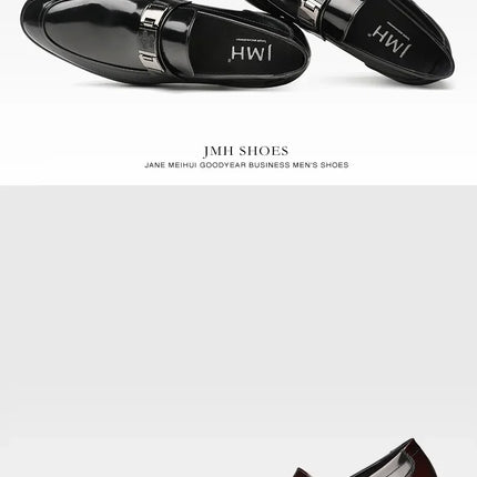 Dress Men's Shoes Premium Leather Glossy Casual Loafers