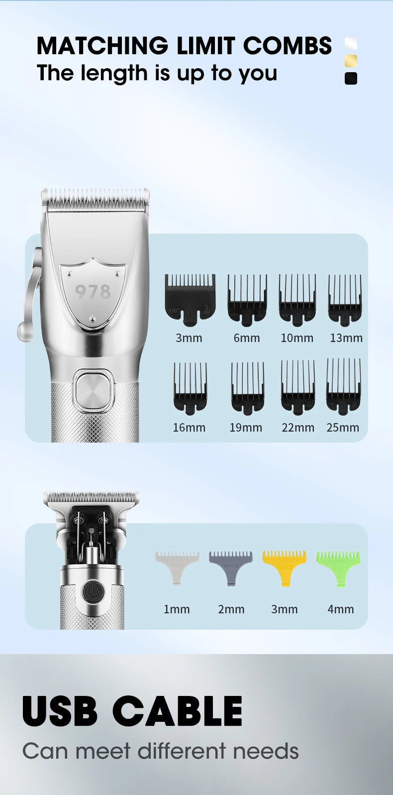 Professional 3-in-1 High-Power Hair Trimmer for Men
