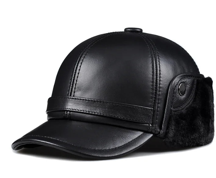 Winter Men's  Hat Thicken Leather