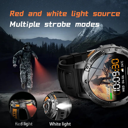 Military Sports Smart Watch with Flashlight