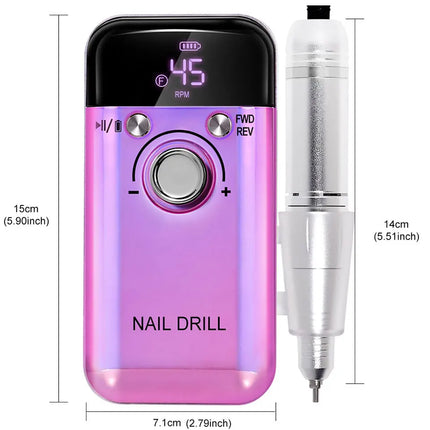 45,000 RPM Rechargeable Electric Nail Drill – Professional Portable Manicure Tool
