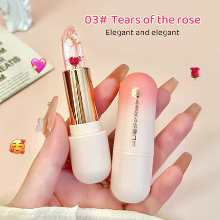 Crystal Jelly Lipstick – Color-Changing Petal Lip Balm