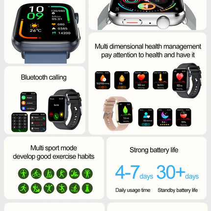 AI Smart Watch Health Monitor HRV+PPG