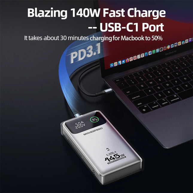 Dibellay MOVESPEED M25Pro 140W 25000mAh PD Fast Charge Power Bank for MacBook & Laptop