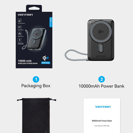 Dibellay Vention 35W Qi2 Magnetic 10000mAh Wireless Power Bank – 15W Fast Charger for iPhone 16/15/14