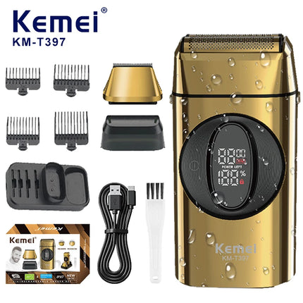 Kemei T397 Professional Hair for Men, Tondeuse à Barbe Étanche et Rechargeable