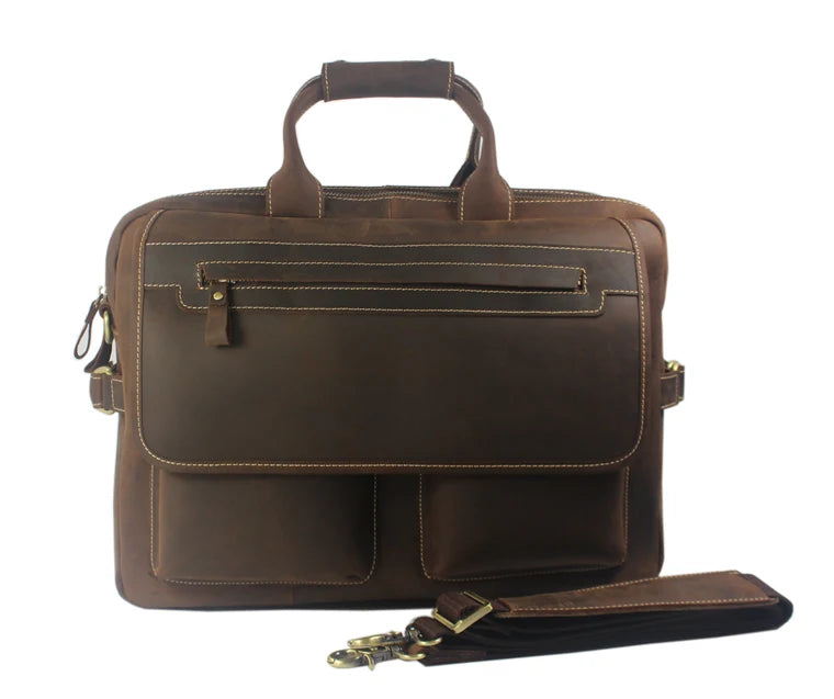Vintage Men Leather Briefcase Tote Business bag