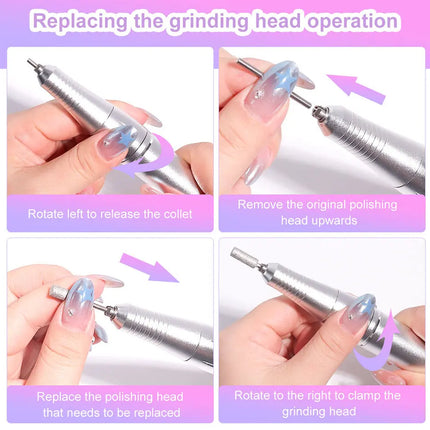 45,000 RPM Rechargeable Electric Nail Drill – Professional Portable Manicure Tool