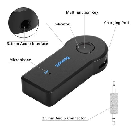 Bluetooth 5.0 Car AUX Receiver 3.5mm Hands-Free Adapter