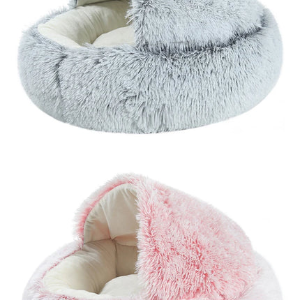 Plush Cat & Dog Bed with Cover