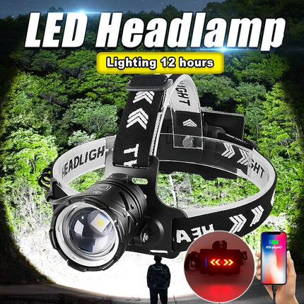 8000LM Rechargeable LED Headlamp Type-C for Fishing & Outdoor