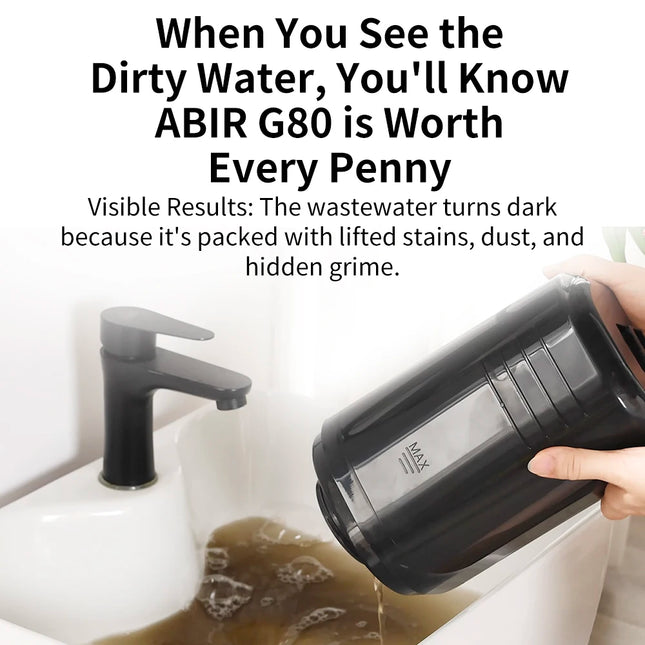 ABIR G80 Handheld Carpet & Upholstery Cleaner, 150,000PA Wet/Dry Vacuum for Home, Car & Pets