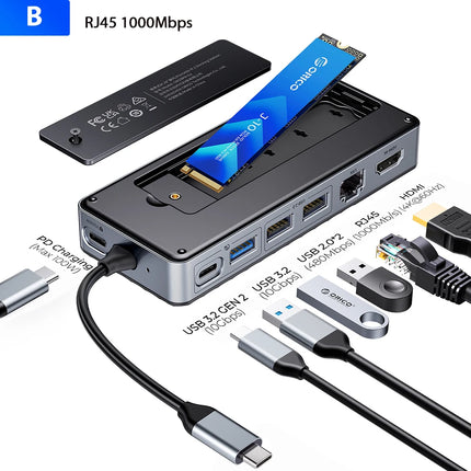 Boîtier SSD ORICO M.2 & Station d’accueil USB-C – 10Gbps, HDMI 4K, PD100W