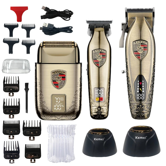 Hair Clippers Set Cordless USB Rechargeable Electric Barber