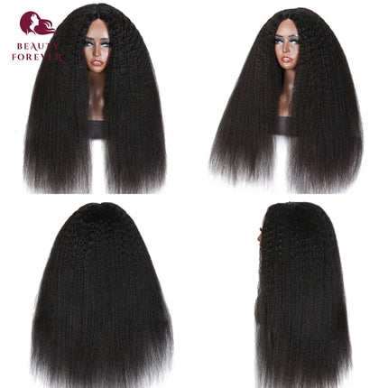 Beauty Forever EasiContour™  V Part Wig Yaki Straight 100% Virgin Human Hair Yaki Straight Human Hair Wig