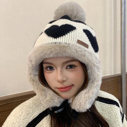 Women’s Heart Pom-Pom Beanie