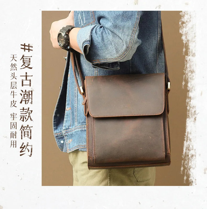 Vintage Fashion Genuine Leather Men
